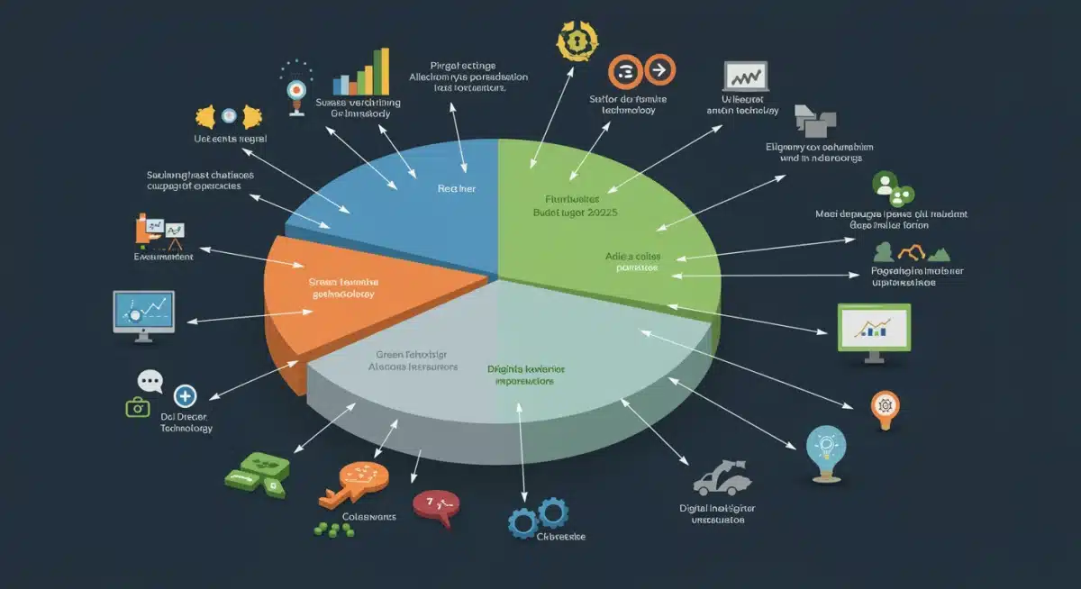 Infographic visualizing Federal Budget 2025 allocation and key growth sectors.