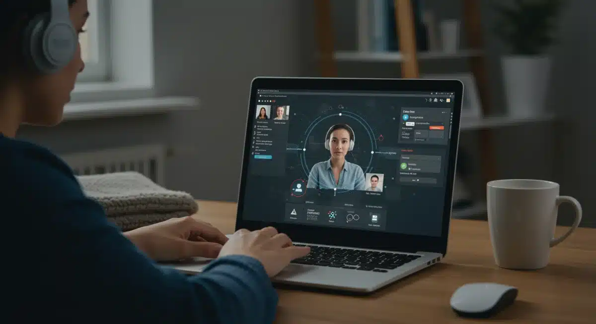 Student focused on interactive online course module