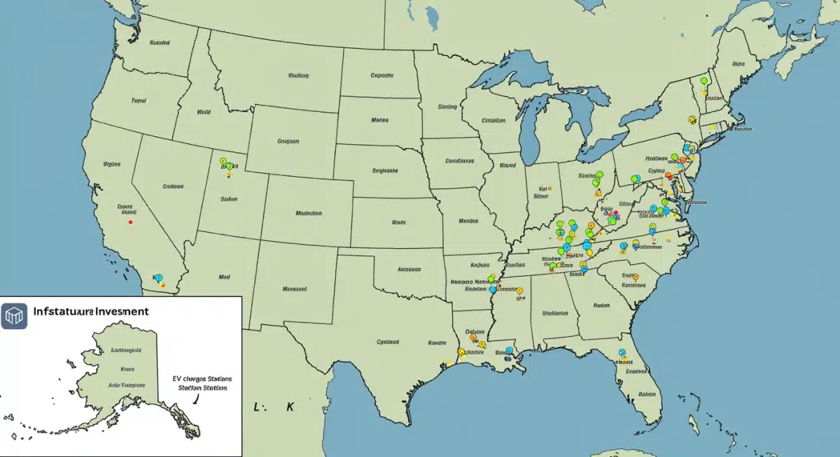 Map of US showing infrastructure project locations, indicating national investment from the 2025 Infrastructure Bill.