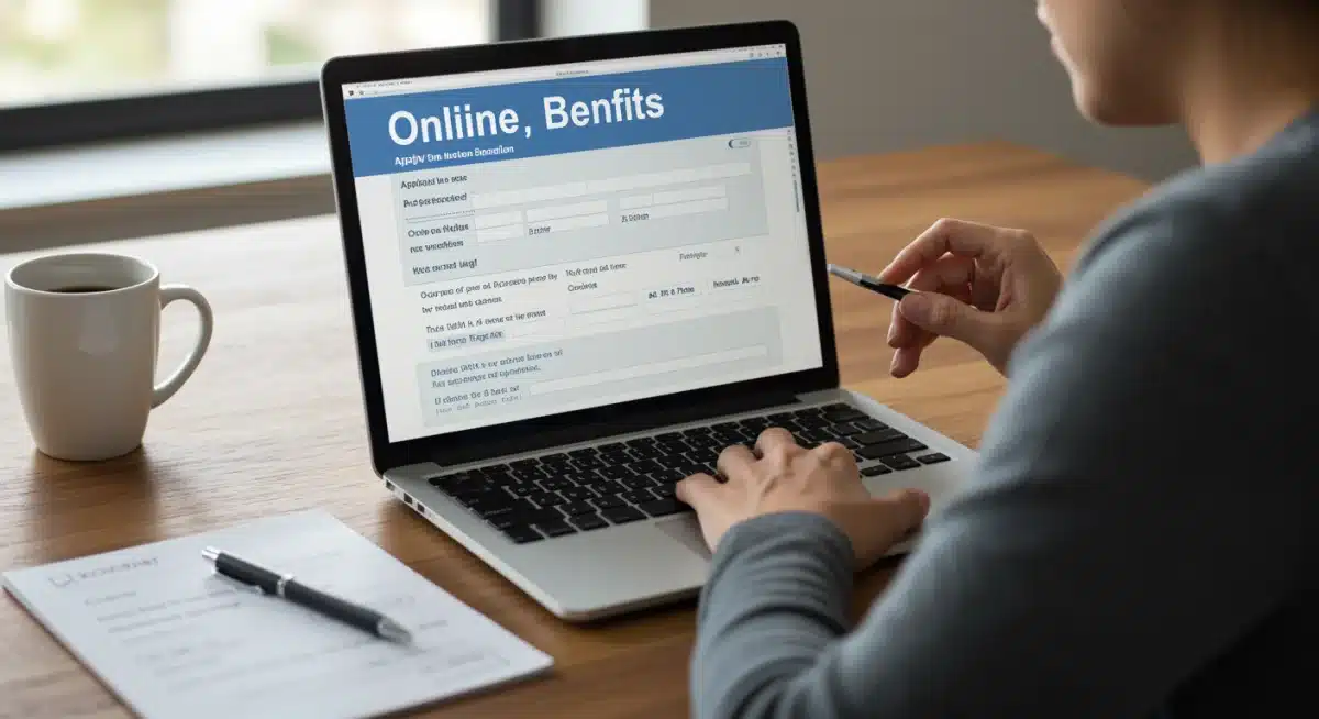 Person applying for federal unemployment benefits online
