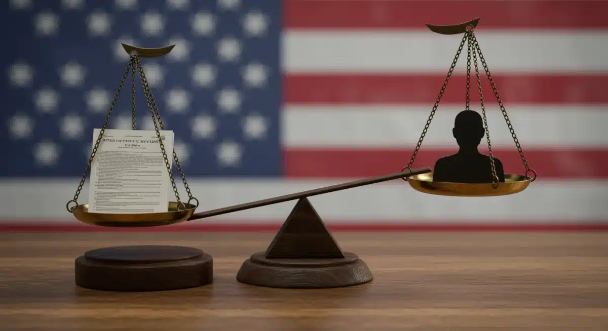 Balance scale representing national law and citizen rights