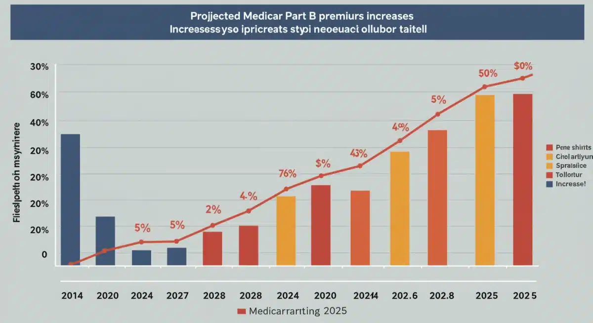 Infographic showing projected Medicare Part B premium increases 2024-2025