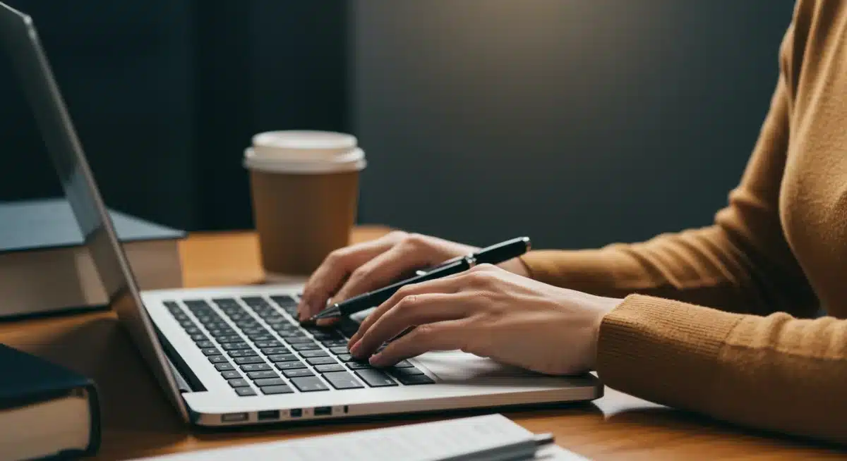 Teacher researching online for professional development opportunities.