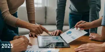 US household reviewing 2025 tax code changes on a tablet, planning finances