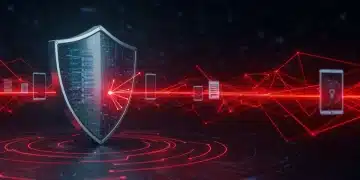 Digital shield protecting business network from cyber threats