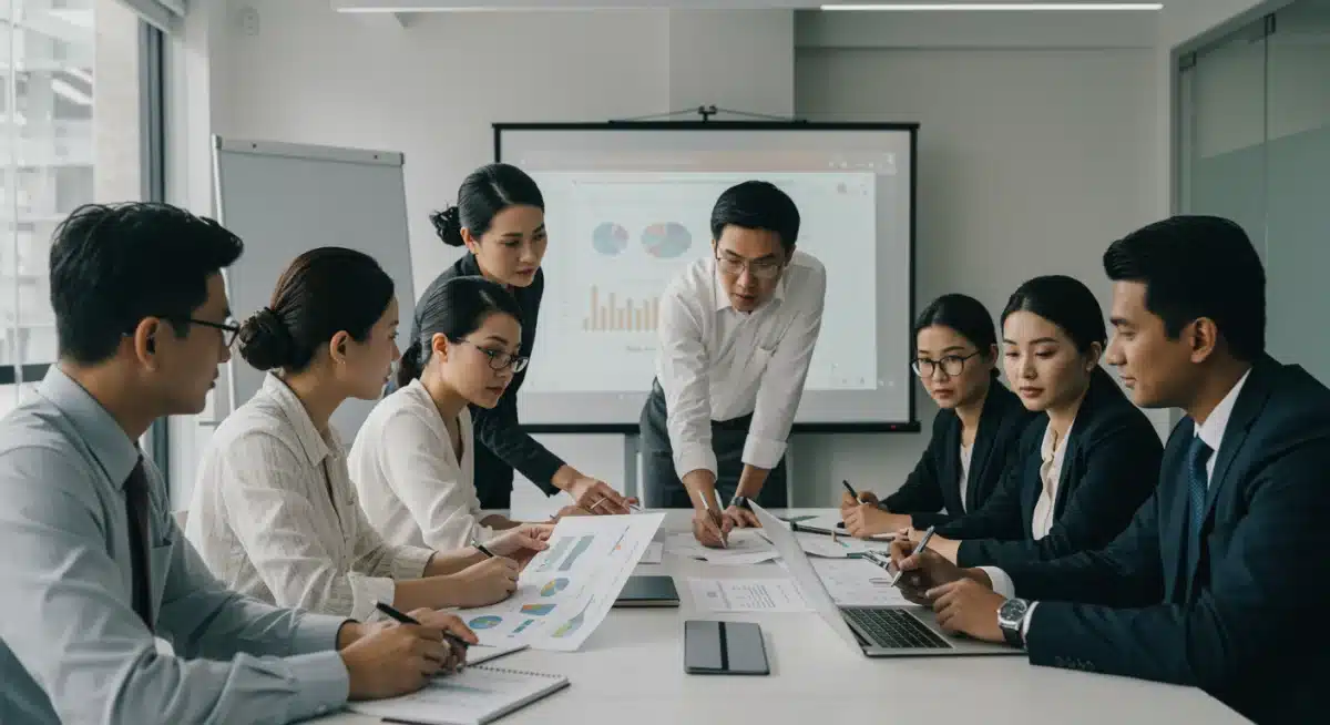 Educators and policymakers analyzing NAEP data and discussing strategies