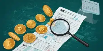 Illustration of digital assets integrating with tax forms for IRS 2025 guidance