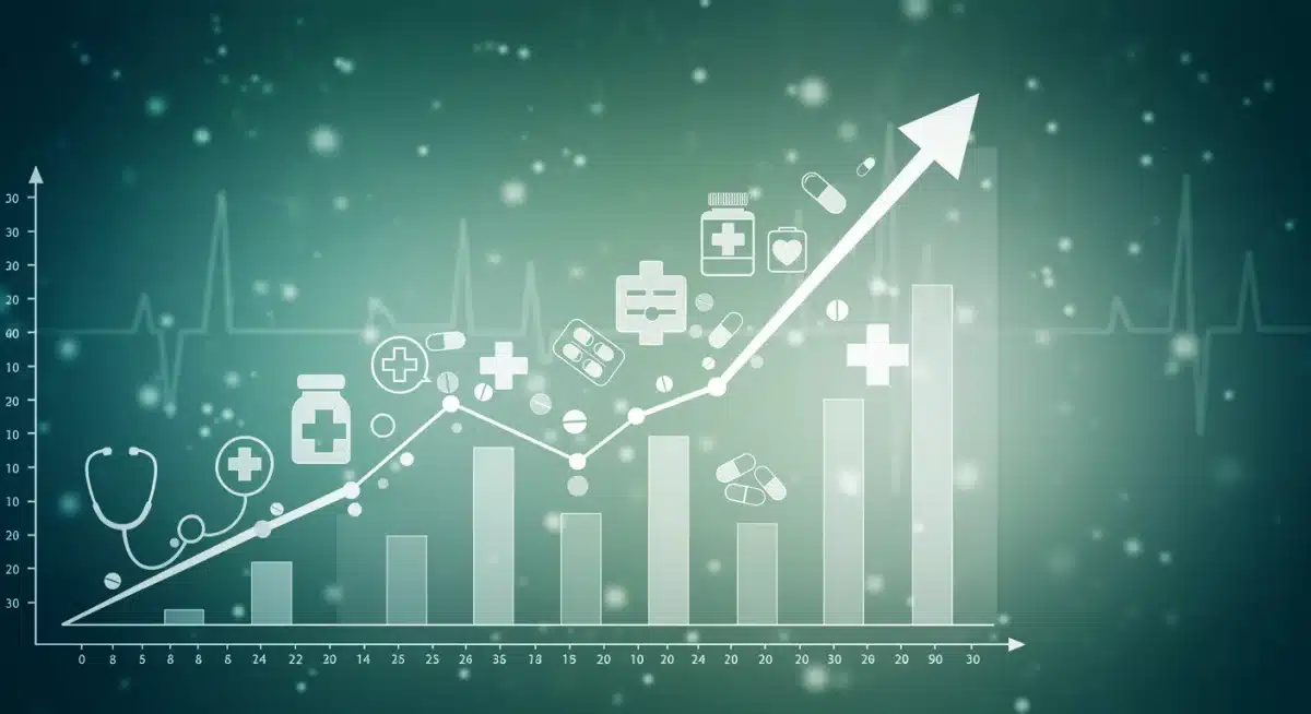 Infographic showing rising healthcare costs over time, illustrating financial burden