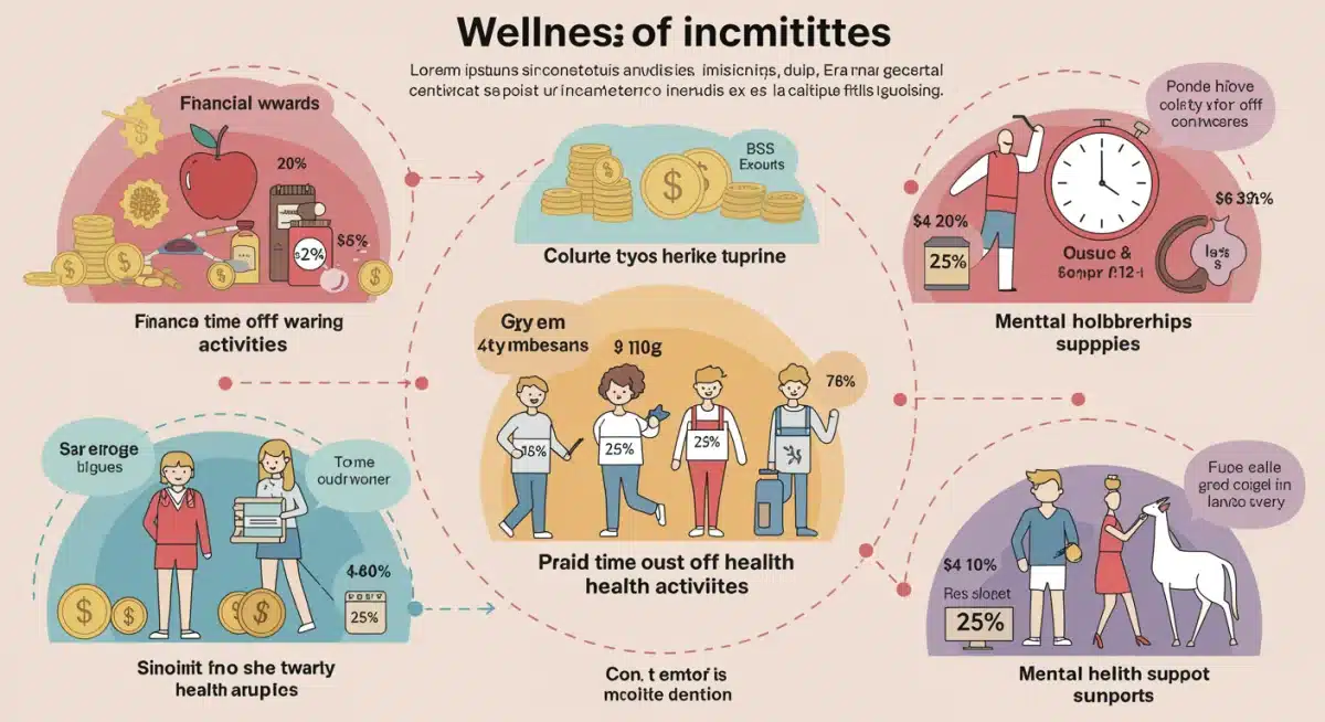 Infographic detailing various employee health incentives and their potential financial impact.