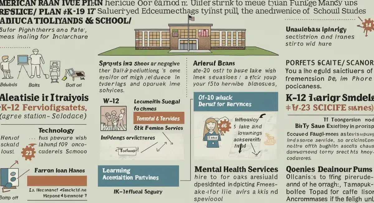 Infographic detailing K-12 funding allocation from the American Rescue Plan