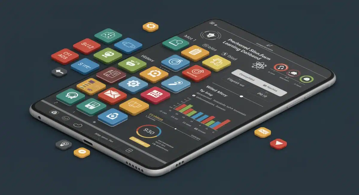 Digital learning platform interface showing personalized educational modules