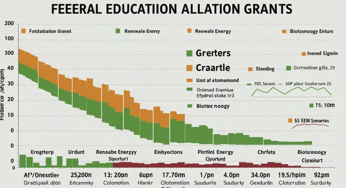 Infographic showing federal grant allocation across various STEM fields