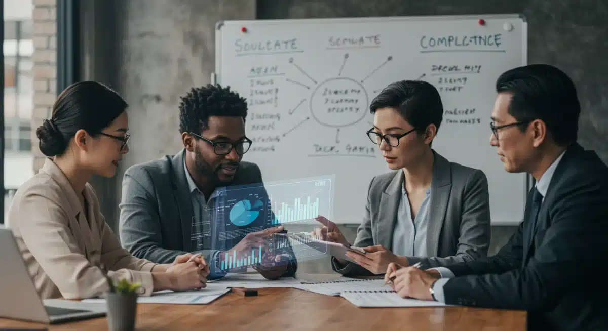 Investors analyzing complex financial data and discussing new SEC regulations