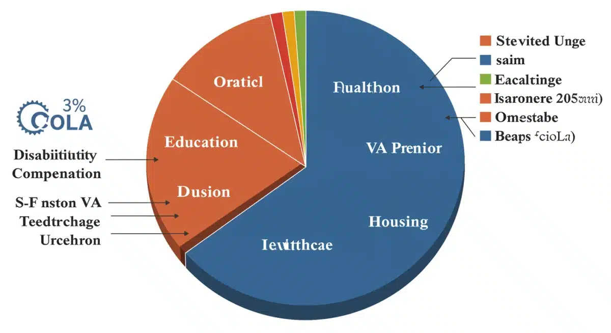 Distribution of VA benefits with 3% COLA increase