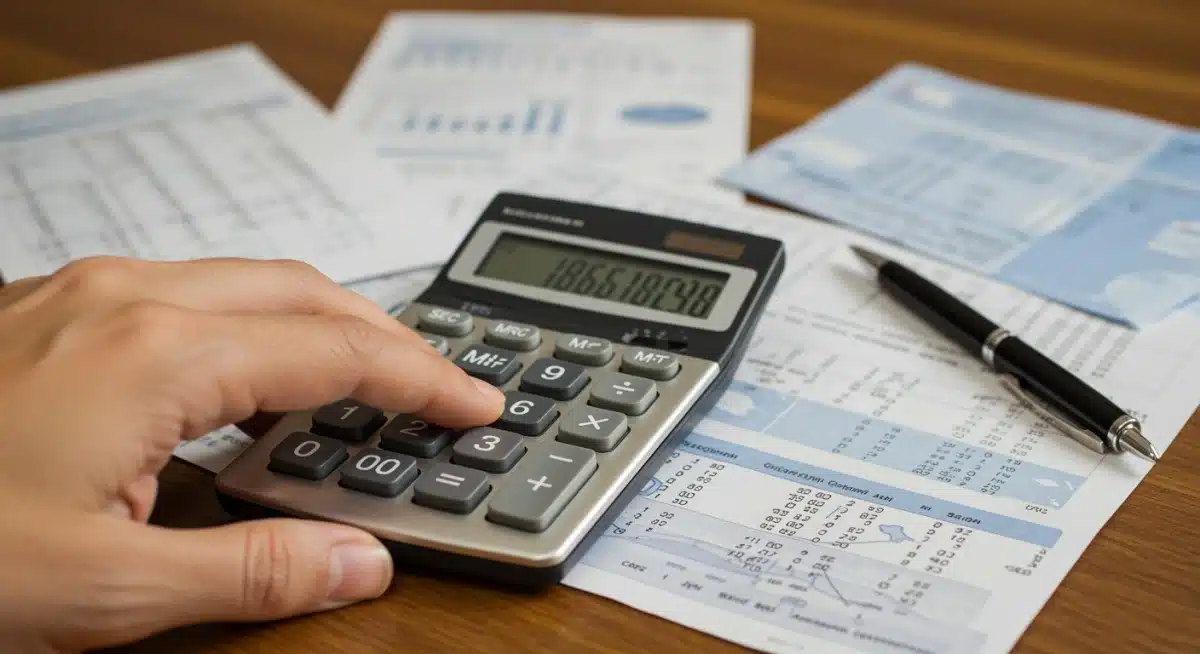 Hand calculating retirement benefits with Social Security statements