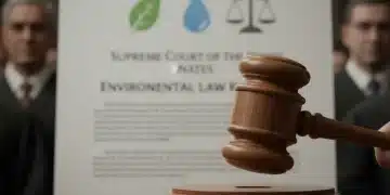 Gavel on legal documents, symbolizing Supreme Court environmental rulings impact
