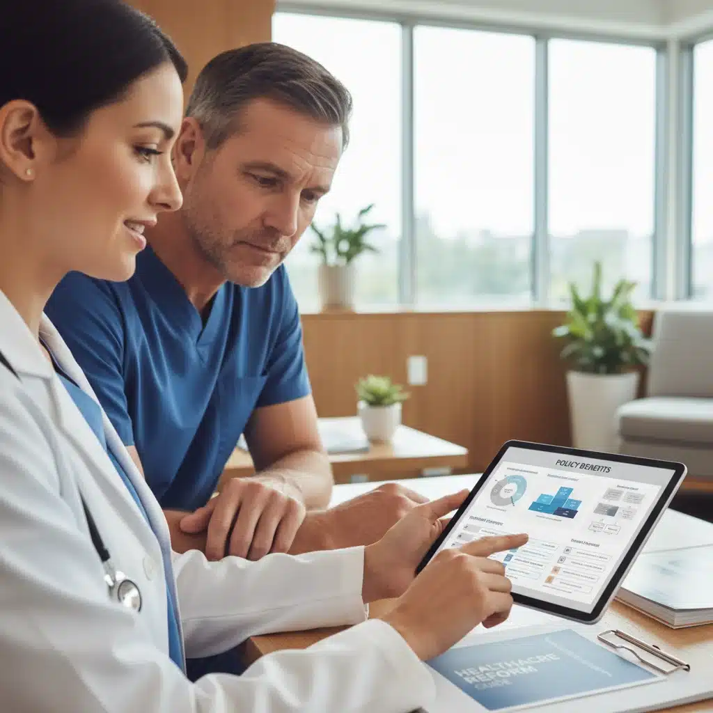 Doctor and patient discussing healthcare options in a clinic