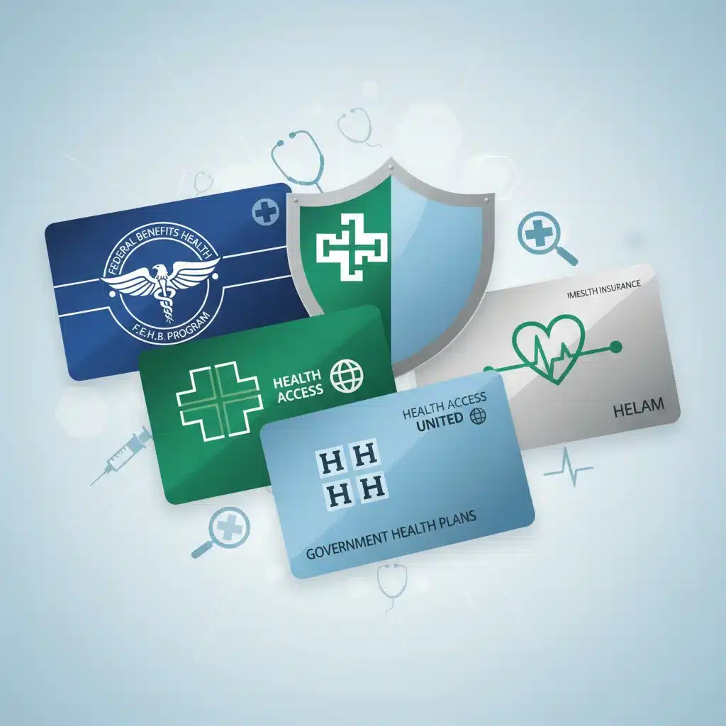Graphic representation of FEHB health insurance cards