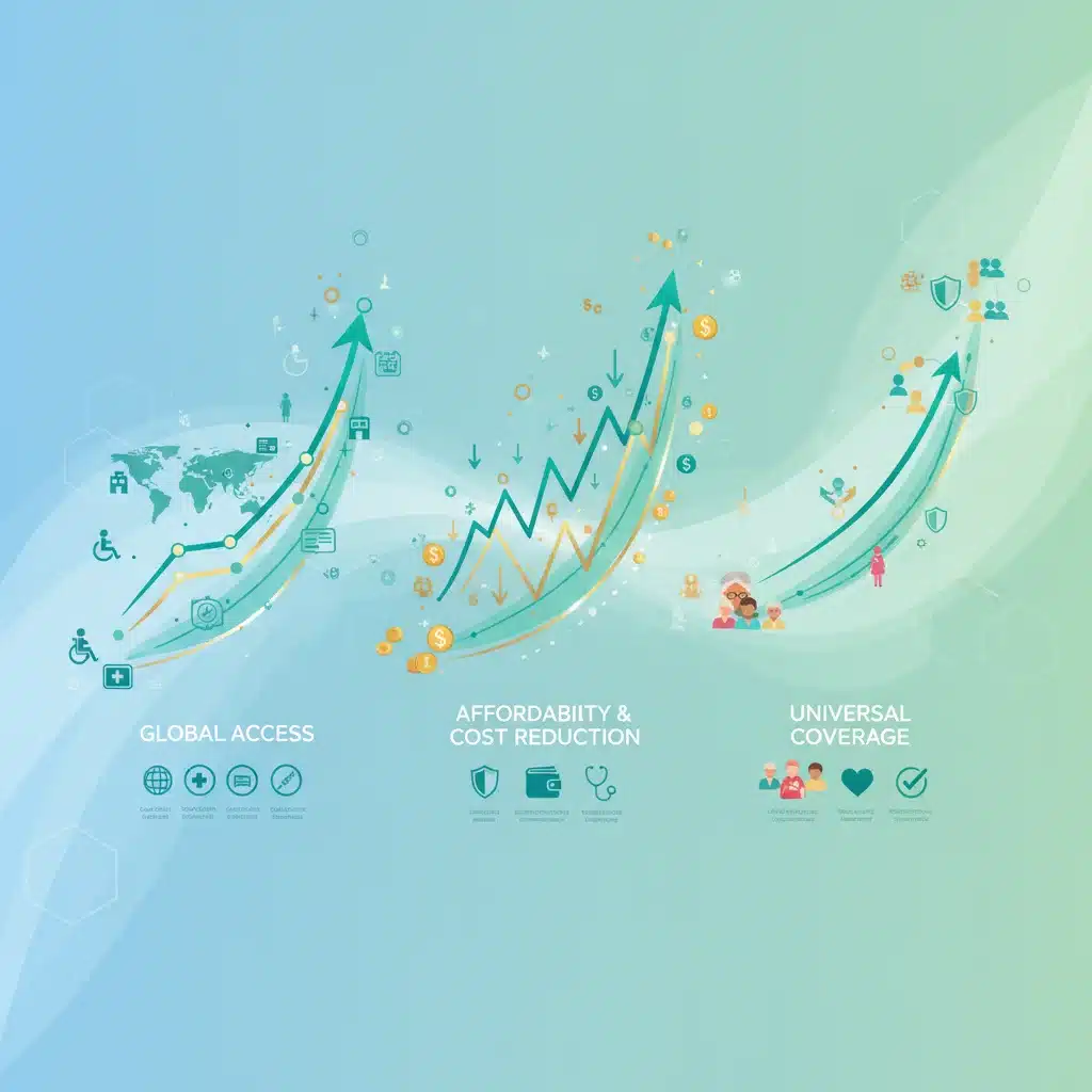 Infographic displaying healthcare access and coverage statistics