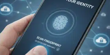Identity Theft Prevention 2026: Essential Financial Security Multi-factor authentication via smartphone and fingerprint for enhanced online security.