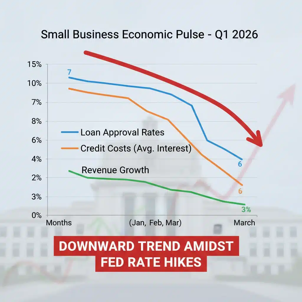 Q1 2026 small business economic indicators chart, loan rates, credit costs