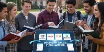 Students discovering untapped scholarship resources on a tablet for college funding