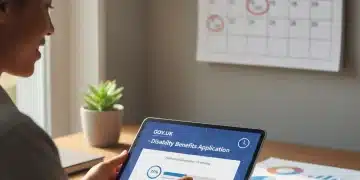 Person applying for disability benefits online in 2026