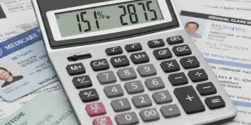 Calculator displaying percentage increase over Medicare documents