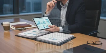 Person reviewing federal benefits documents and financial data for 2026 planning